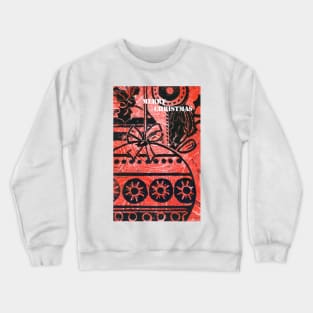 Xmas Baubles 24 Merry Xmas -  Lino Print Crewneck Sweatshirt